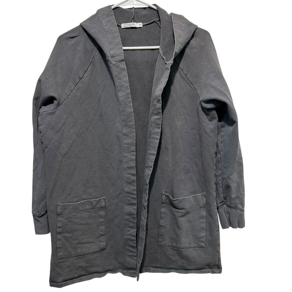 Stateside Hooded Gray Cardigan Size Medium